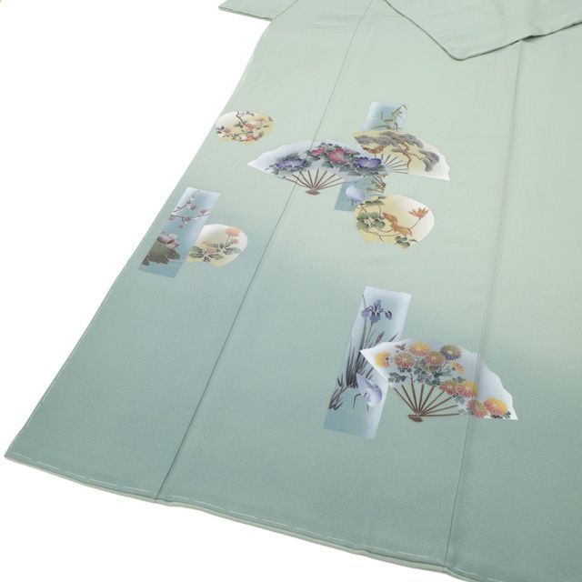 【着物+帯】正絹　色留袖　三つ紋（蔦）　落款　水色系　袷 楽天市場】着物 蔦の通販