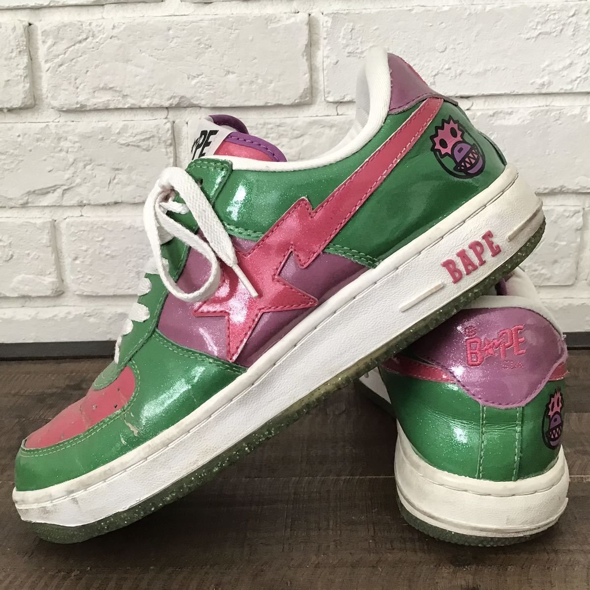 人気商品Time A BATHING APE BAPE STA 赤ラメ - 靴