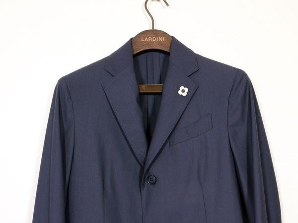 18400円店舗受取り 買い限定 <極美品>LARDINI ネイビー ウール スーツ