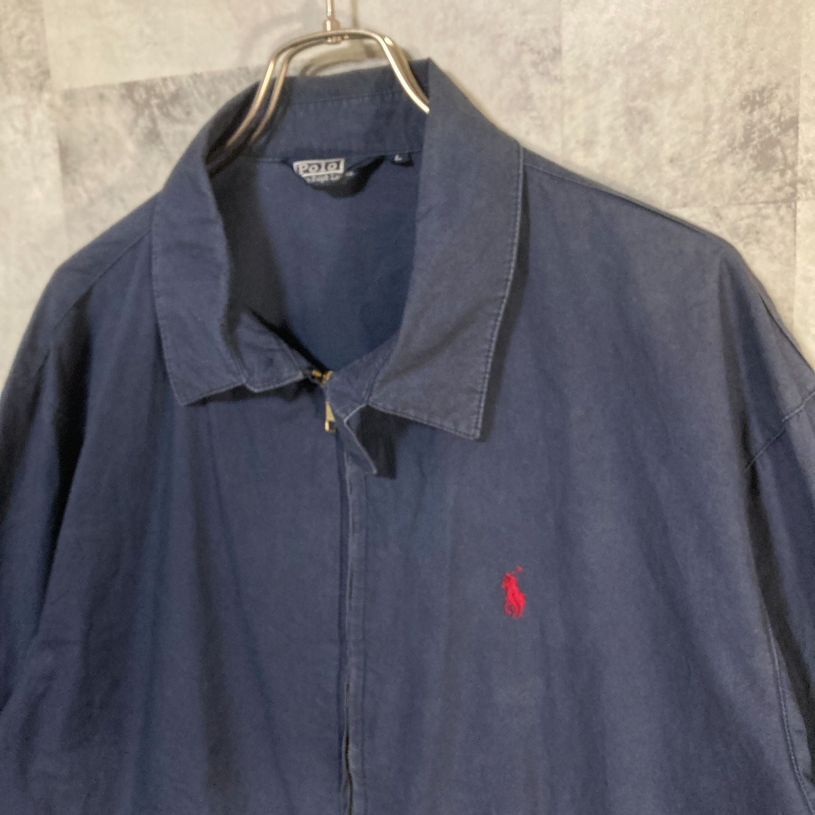 90's POLO by Ralph Lauren ポロバイラルフローレン スウィングトップ ワンポイント刺繍ロゴ 三角タグ ネイビー L - メルカリ