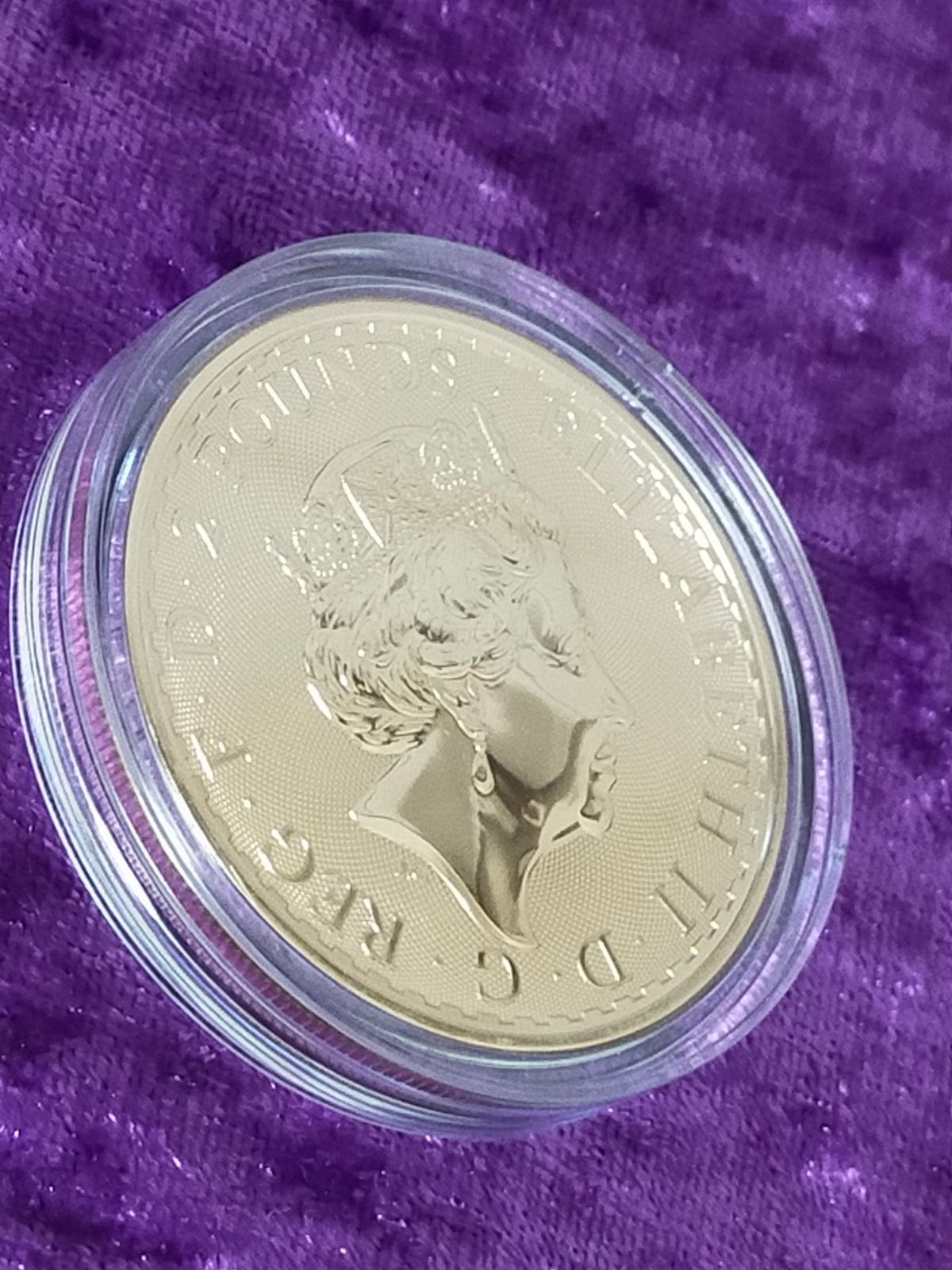 【美品】【限定】2021 イギリス ブリタニア ローズゴールド 2£ 銀貨