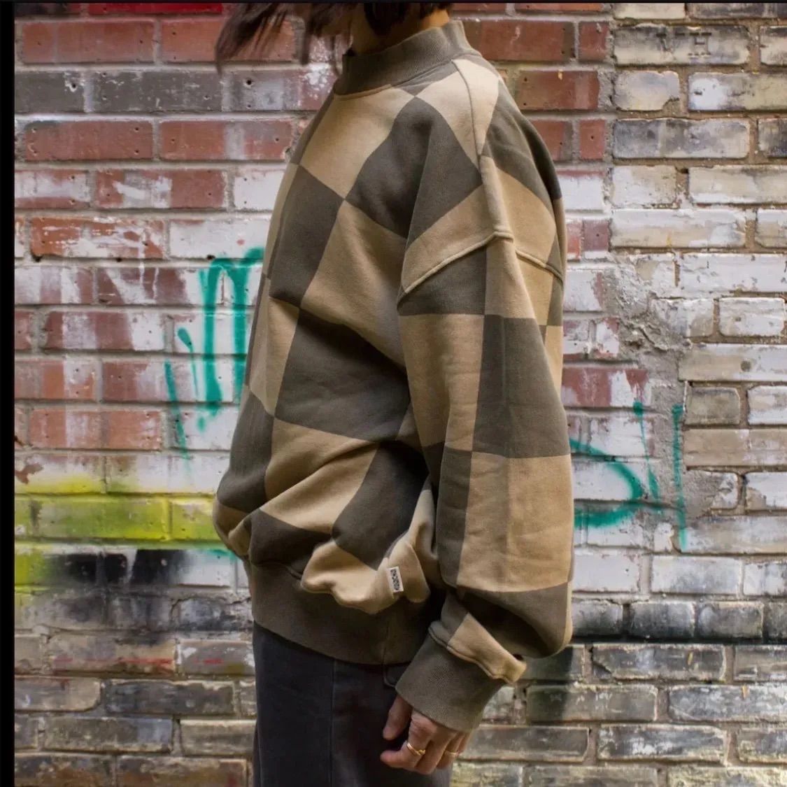 STUSSY BLUR CHECKER FLEECE MOCK NECK - メルカリ