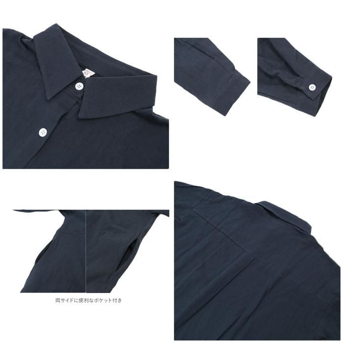 シャツワンピース 2way シャツ 横 ピンク 2XLサイズ シャツワンピース