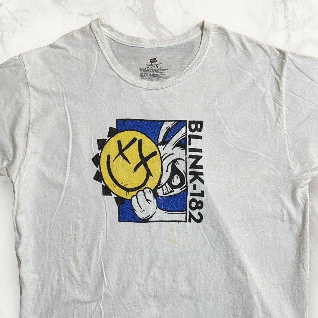 ユーズド　半袖　tシャツ　古着　HCV Hanes ブリンク182 BLINK-182　うさぎ　バンド Tシャツ 2XL(3L) サイズ