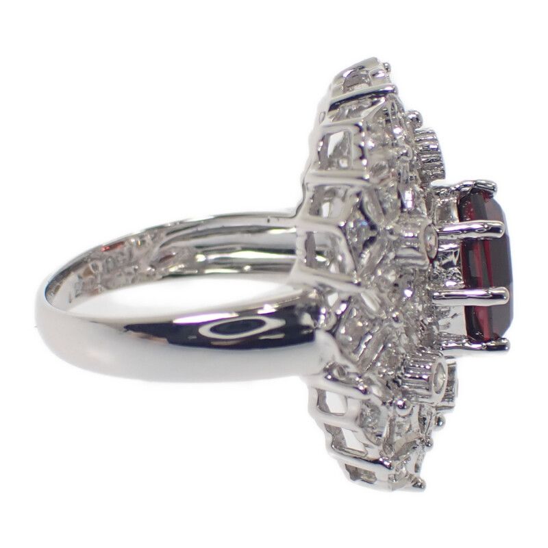 美品 K18WG ガーネット ダイヤモンド リング 楽天市場】ガーネット リング ダイヤモンド オーバルカット