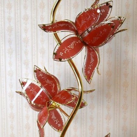 フロアスタンドライト ランプ 室内エッセンス ロータスフラワーランプ ゴールド 照明器具 LED電球対応 北欧 アンティーク クラシック 4004 NEXPOTALLINN_EU