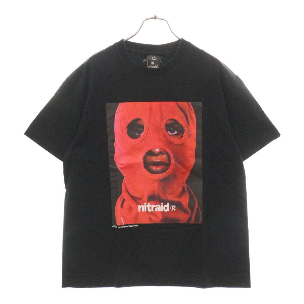 nitraid (ナイトレイド) MASKED BEAUTY TEE マスクドビューティープリント 半袖Tシャツ カットソー ブラック