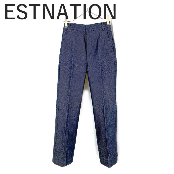 エストネーション ESTNATION デニムフ パンツ ストレッチ きれいめデニム インディゴブルー