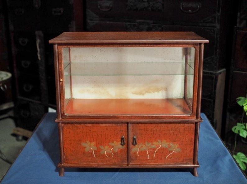 雅な昭和レトロガラスケース 昭和中期 古録展 品番S10787