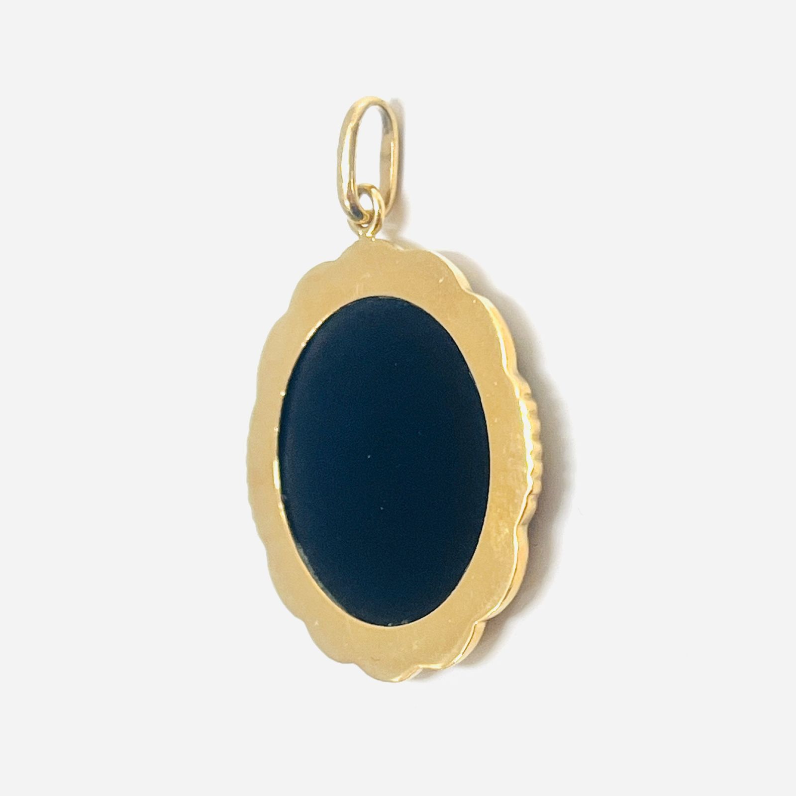 新品 18金 オニキス ペンダント トップ K18 YG ネックレス