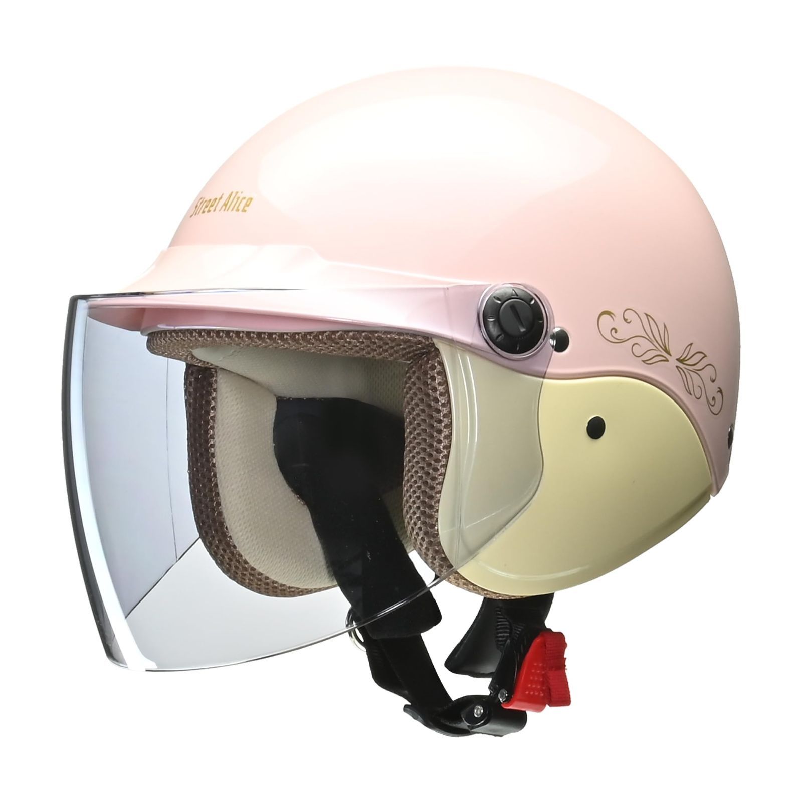 セミジェット Street バイクヘルメット Alice パールピンク QJ-3 リード工業(LEAD) - ワンサイズ