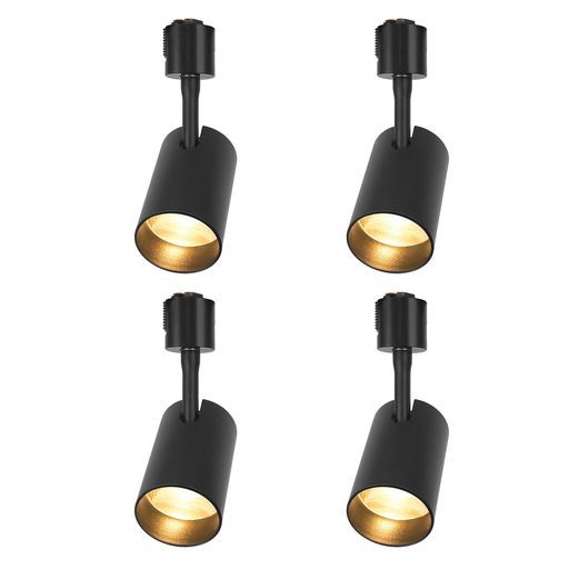 ダクトレールダクトレール用スポットライトLED一体型照明4個セット60W形相当3000K電球色LEDCOB10W*4LED内蔵式間接照明ライティングレール用スポットライト取付簡単ブラック