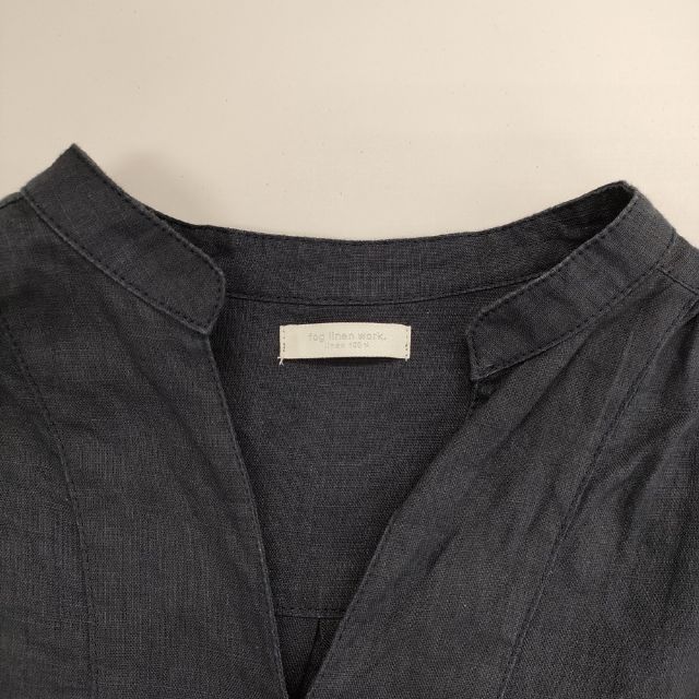 fog linen work リネン Vネック リトアニア製 ワンピース