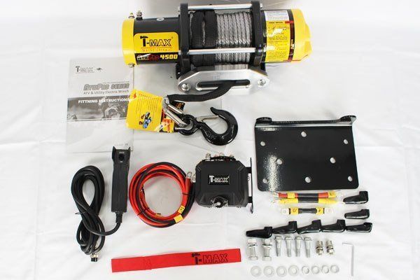 決算 T-MAX 電動ウインチ12V 4500LBS ATWPRO ダイニーマロープ オフロード4X4 クロカン TMAXティーマックス ティマックス ハンマーマックス