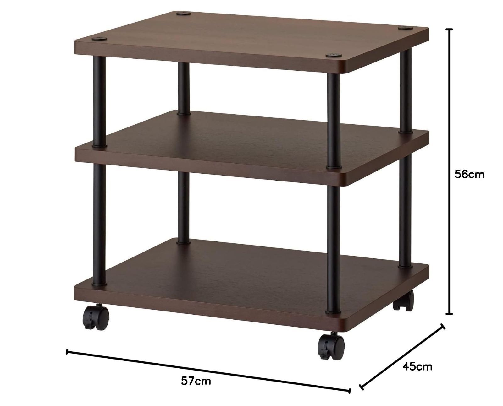 ハヤミ工産 オーディオラック 3段 キャスター付き リバーシブル