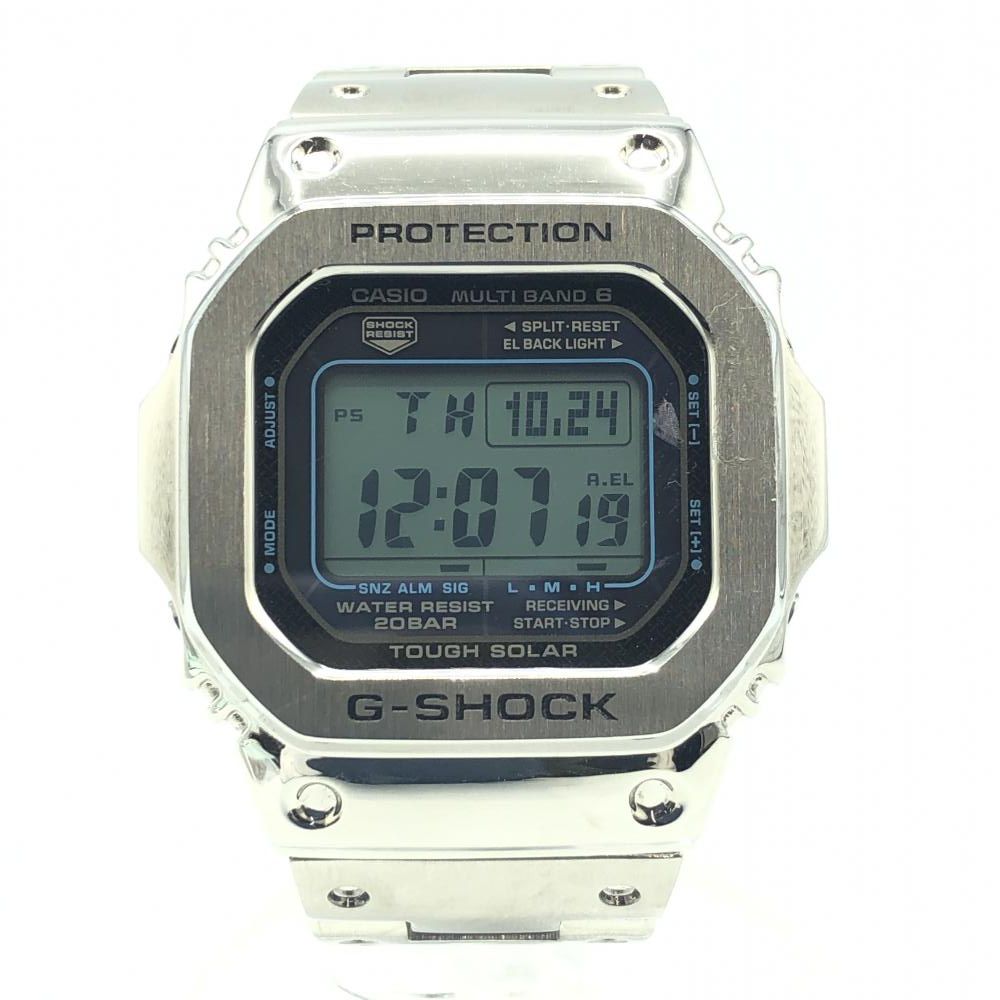 【中古】GW-M5610＋シルバーメタル外装カスタム品【社外パーツ】 中古】GW-M5610＋シルバーメタル外装カスタム品【社外パーツ】