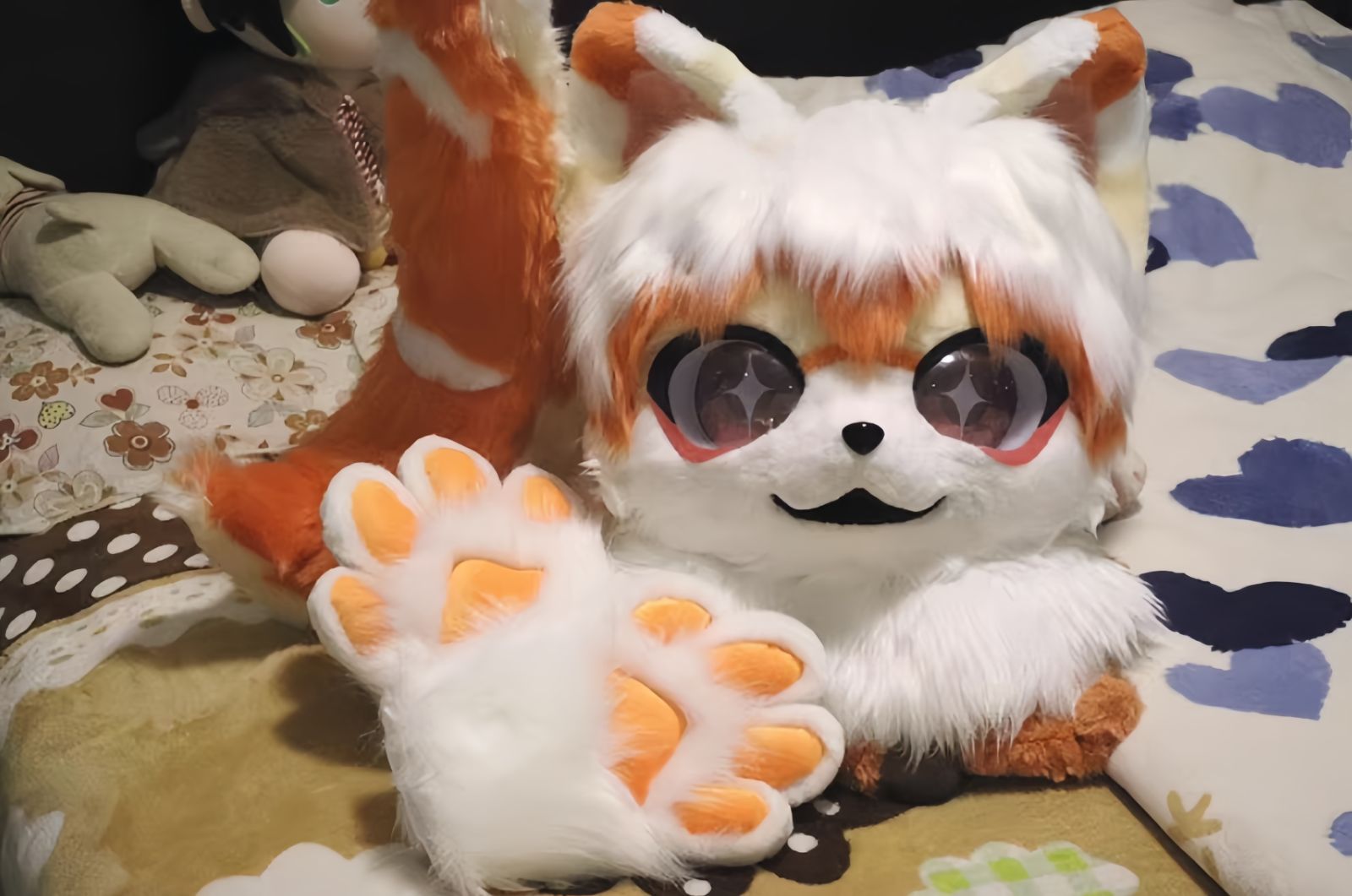 ファースーツ 着ぐるみセット NO.122 オレンジ色 猫 キツネ ケモノ ファースーツ 全頭ヘッド ぬいぐるみ コスプレ コスチューム