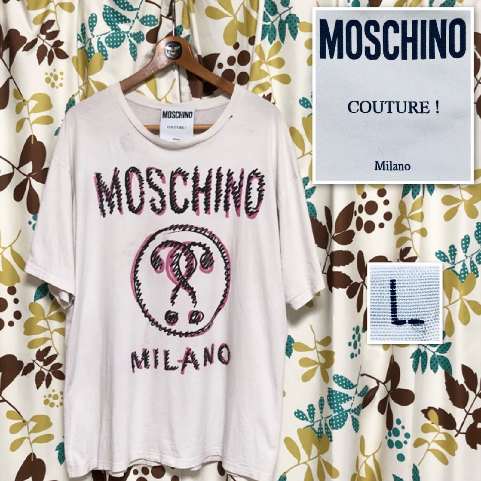 MOSCHINO モスキーノ ロゴプリントTシャツ 半袖 sizeL ビッグ 