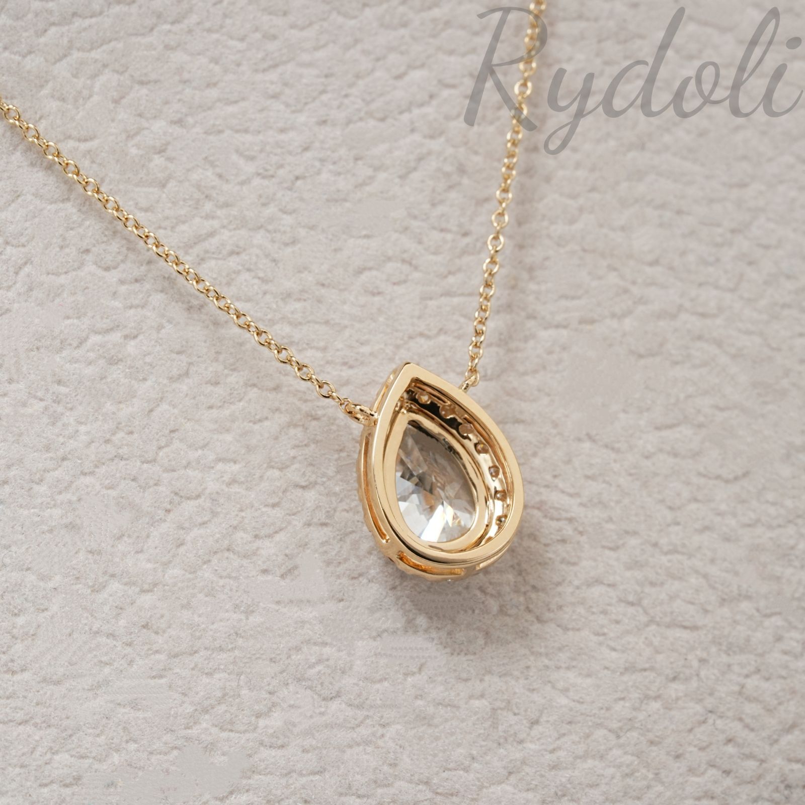 即納発送 K18 1.02ct ペアシェイプ ダイヤネックレス ラボグロウン 