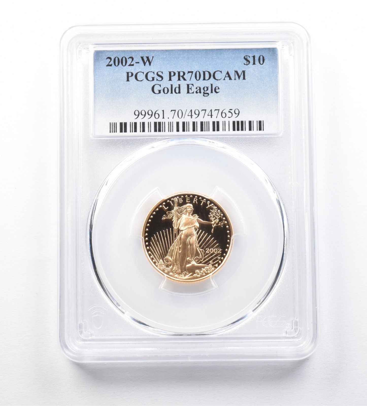 2002-W 10ドル アメリカン ゴールド イーグル 1|4オンス ゴールド PR70 DCAM PCGS