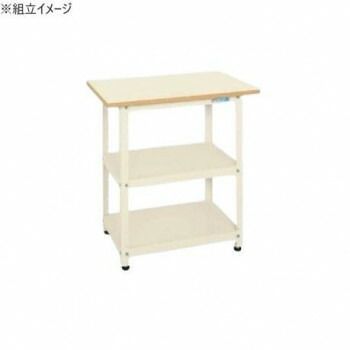 サカエ 一人用作業台 ポリエステル天板 750×500×785mm アイボリー PHN-075PEI