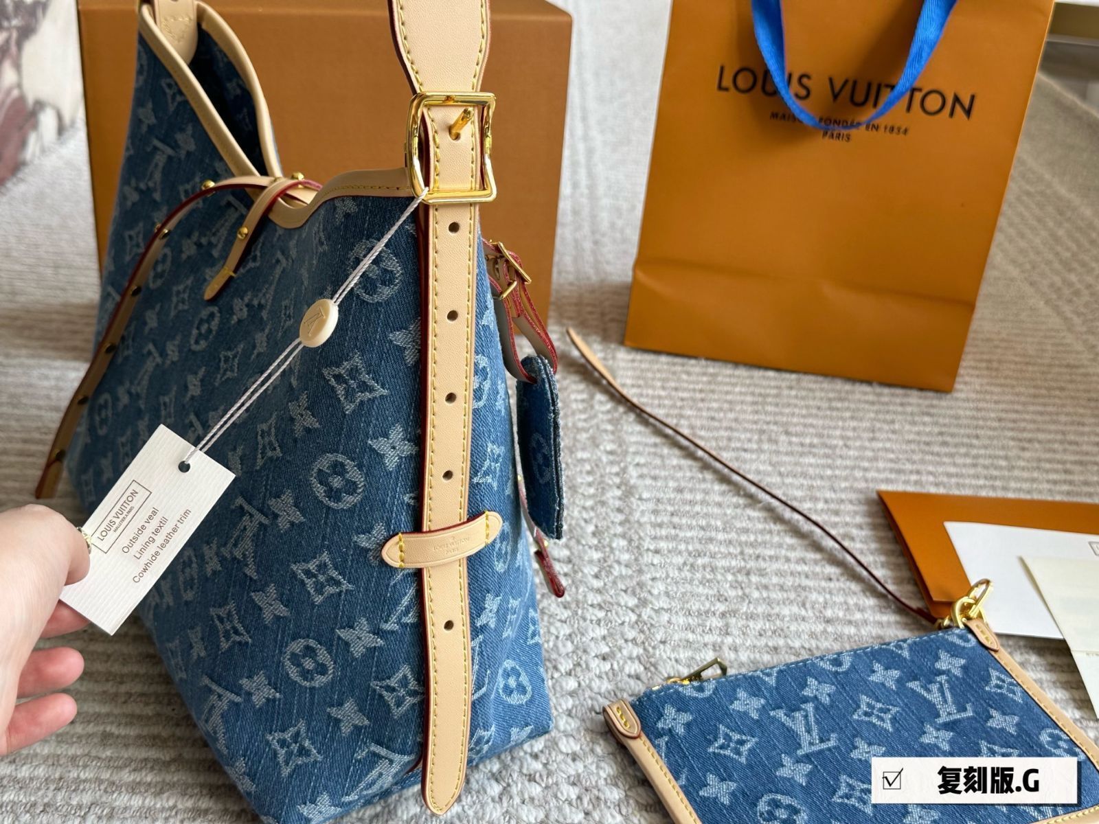 【トレンドデニム★】LV ルイヴィトン CarryAll トートバッグ 今日特価】LV 24 Limited Denim Carryall Medium ルイ・ヴィトン
