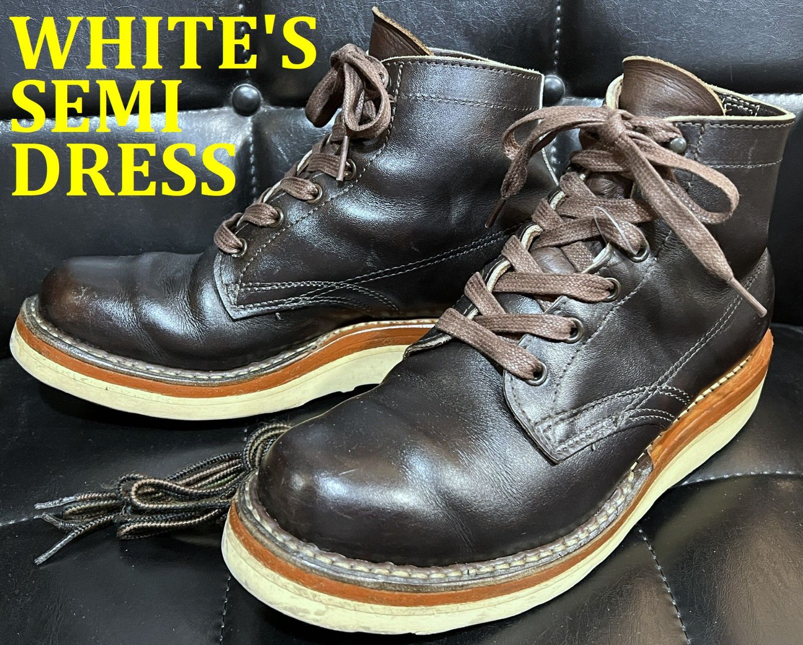 WHITE'S BOOTS ホワイツブーツ セミドレス ７E クレープソール SEMI-DRESS ブラック ブラウンドレス