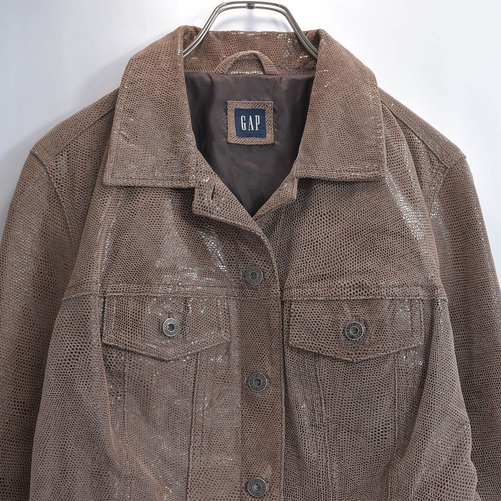 00s GAP ギャップ レザー トラッカージャケット 本革 オールドギャップ 