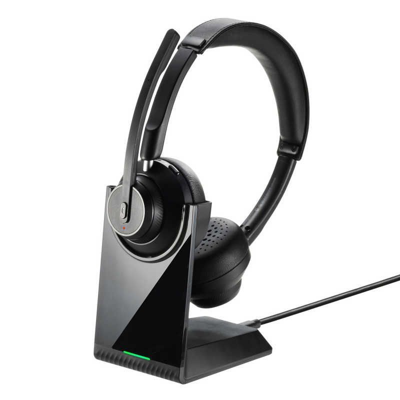 送料無料 ♥ 未開梱 サンワサプライ Bluetoothステレオヘッドセット クレードル付き デュアルマイク MM-BTSH70BK