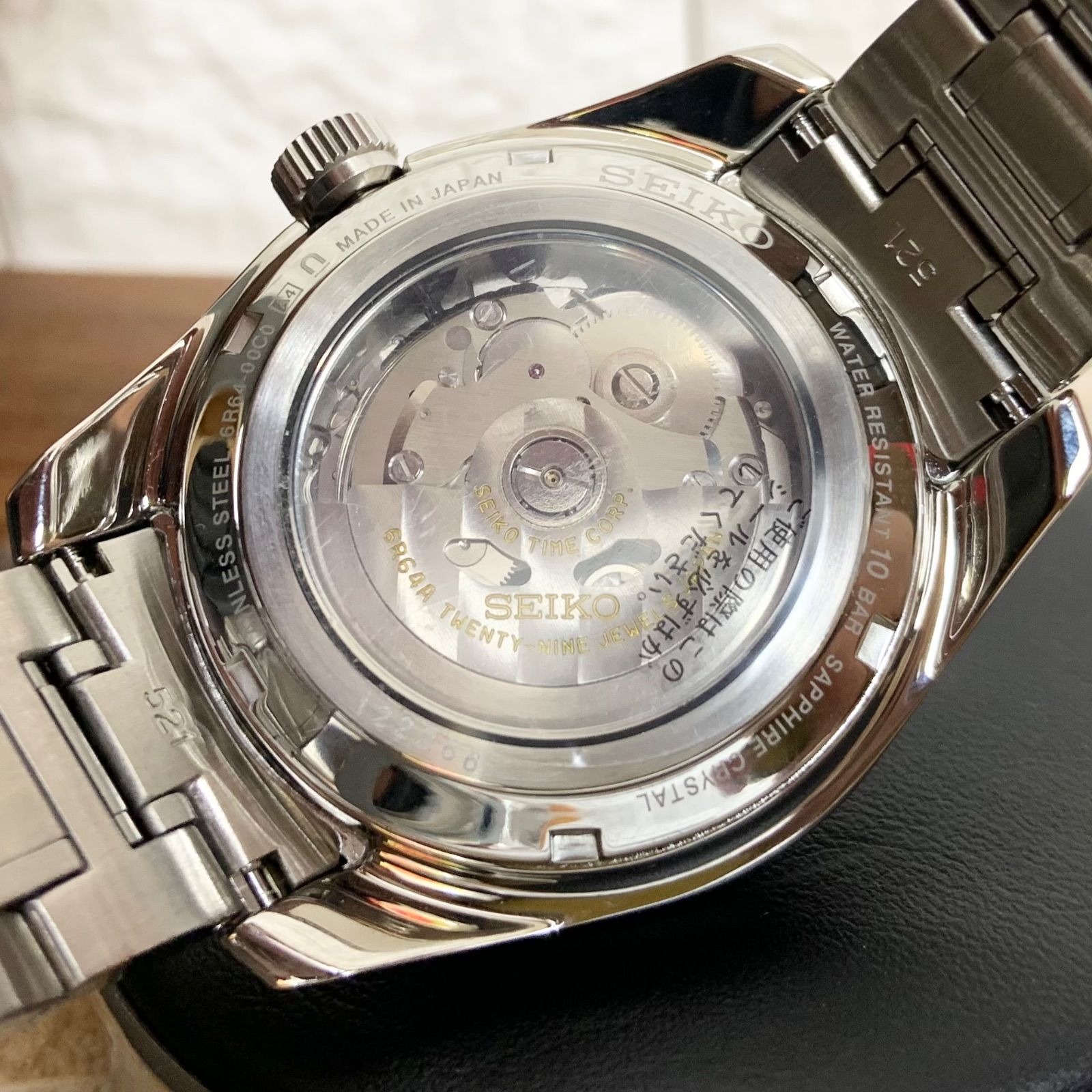 美品】 SEIKO PRESAGE SARF003 自動巻き GMT グリーン 裏スケ  