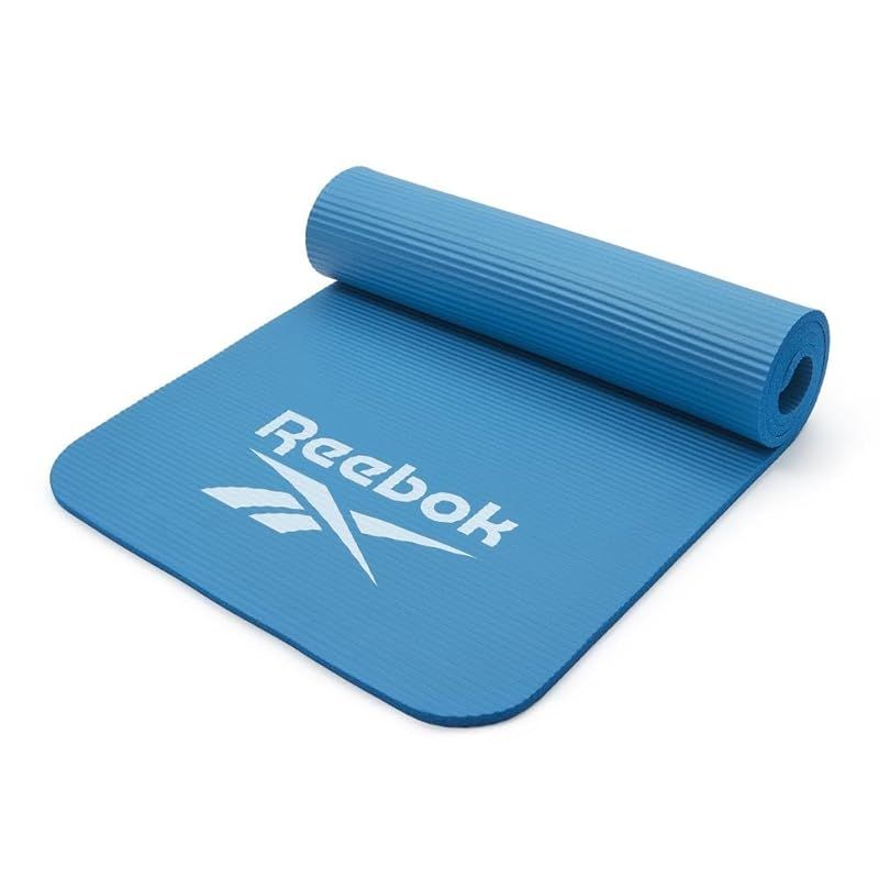 Reebok(リーボック) トレーニングマット 10mm ヨガマット フィットネス ヨガ ピラティス エクササイズ マット 厚め 幅広 防音 ブルー