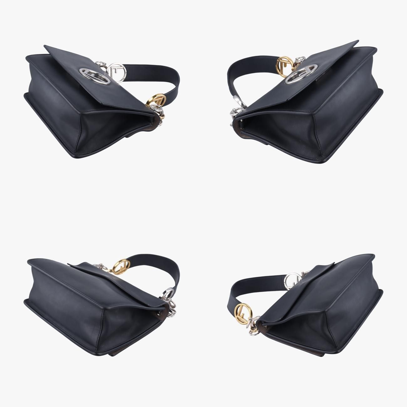 フェンディFendiキャナイエフブラックレザー8BT2848BT284-2IH 179-8762