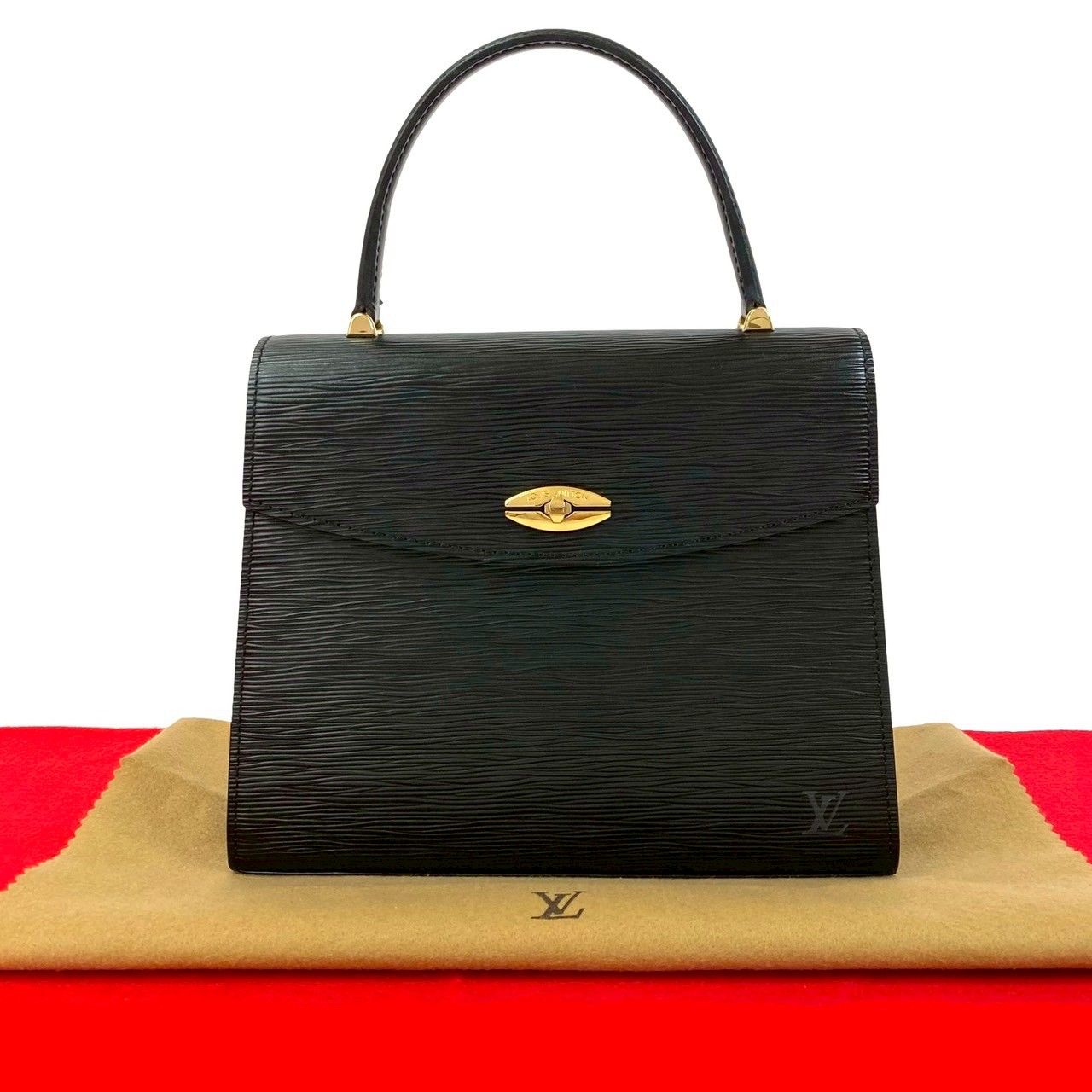 ルイヴィトン マルゼルブ ハンドバッグ 手提げ ノワール エピ 黒 極 美品 袋付 LOUIS VUITTON ルイヴィトン ヴィンテージ