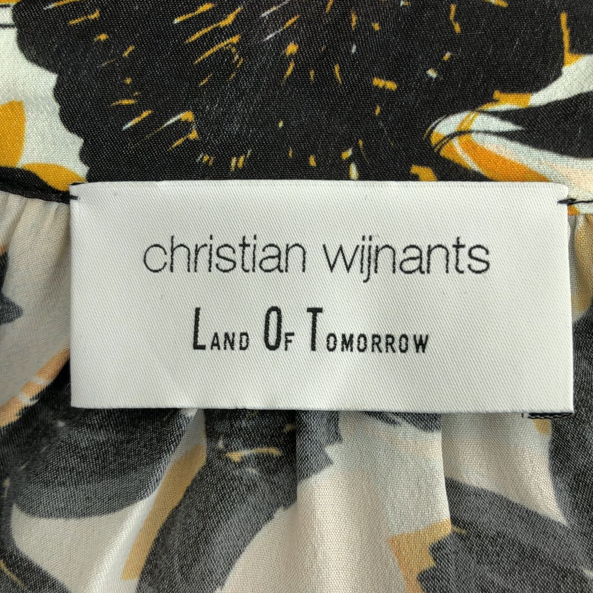 【美品】  Christian Wijnants / クリスチャンワイナンツ | TOMORROWLAND フラワープリント スキッパー ブラウス | 36 | オレンジ/ブラック/ホワイト | レディース 美品】 Christian Wijnants / クリスチャンワイナンツ | TOMORROWLAND