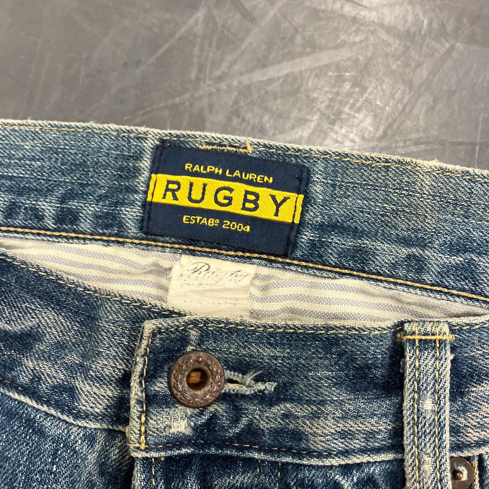 未使用 RALPH LAUREN RUGBY ビンテージ加工ジーンズ (W31 L32) ラルフ 