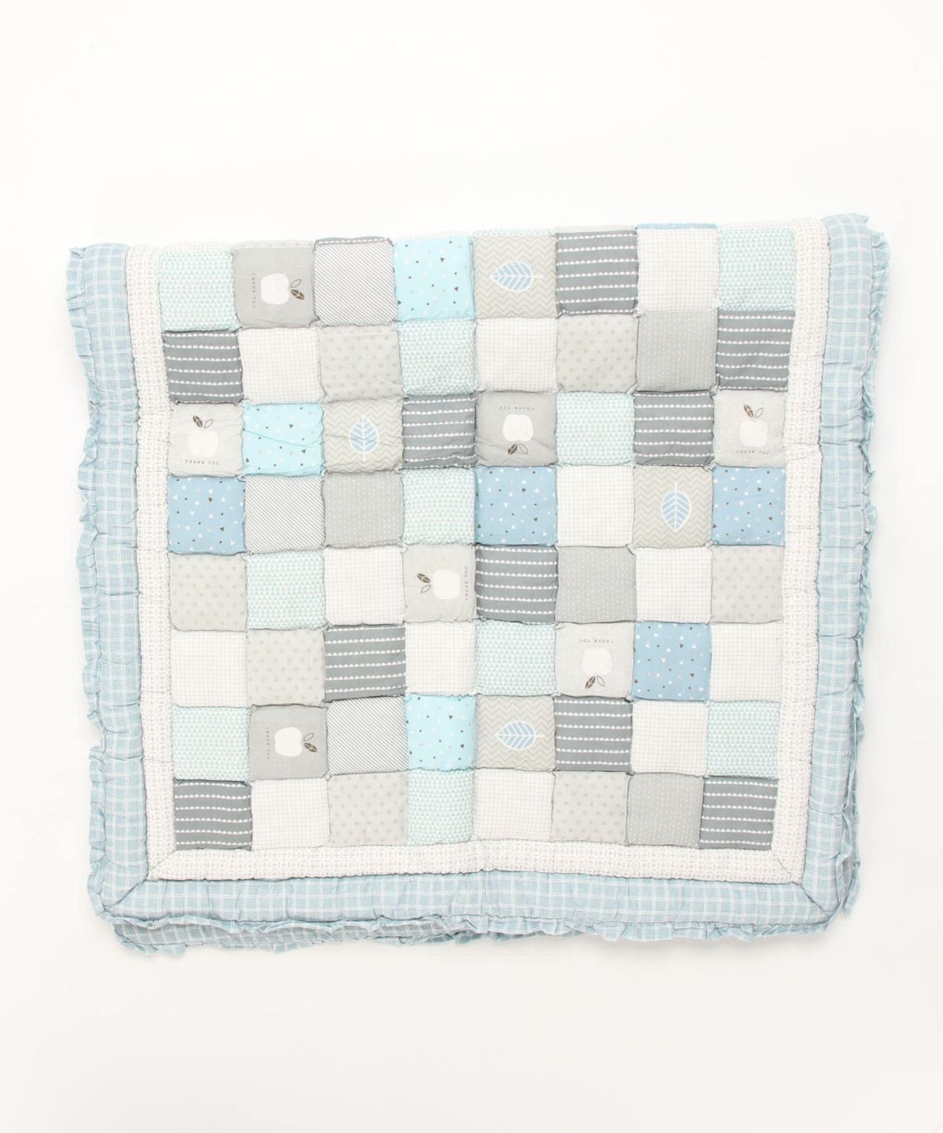 ふわふわキルティングラグ ライトブルー