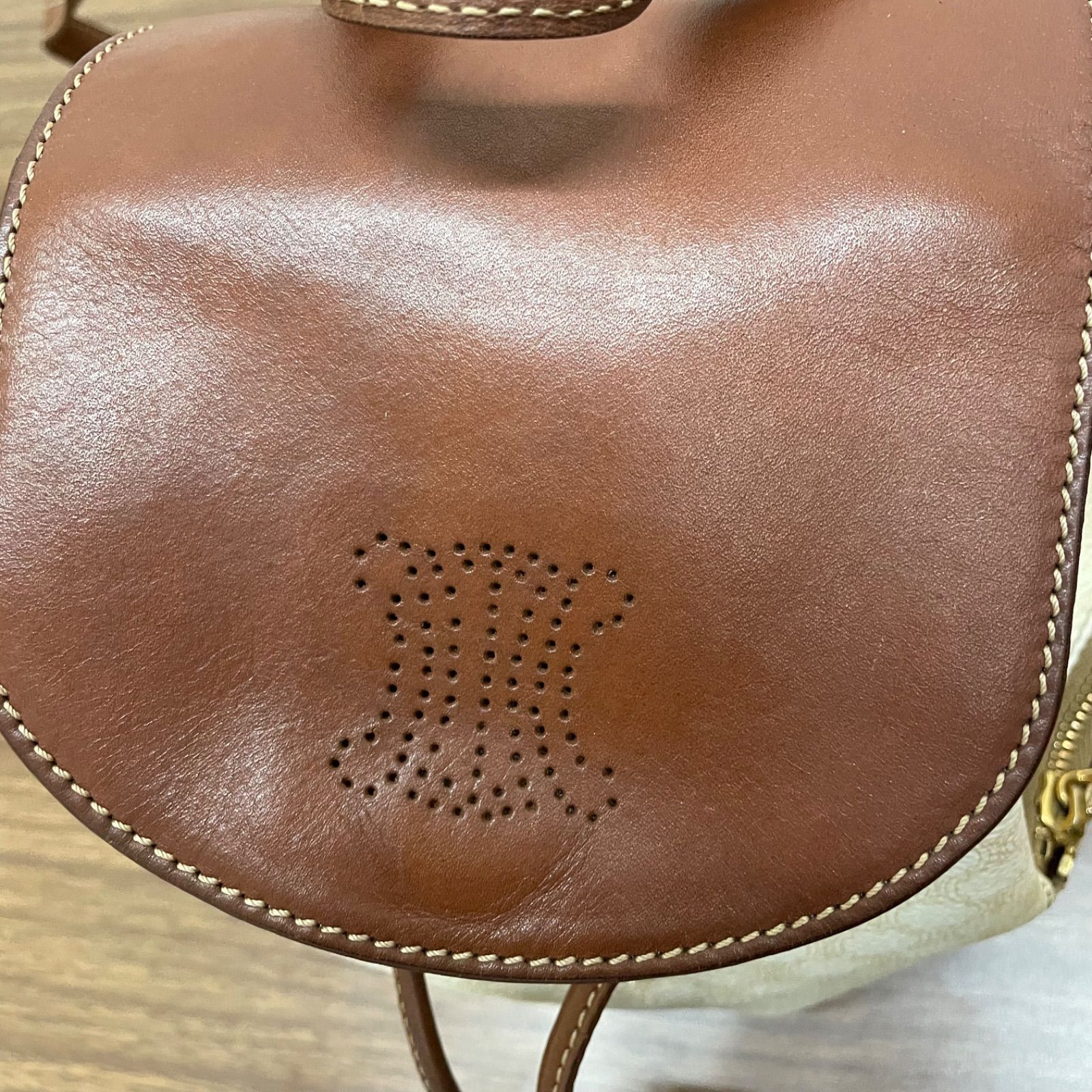 ☆ CELINE セリーヌ マカダム ブラゾン パンチング PVC レザー
