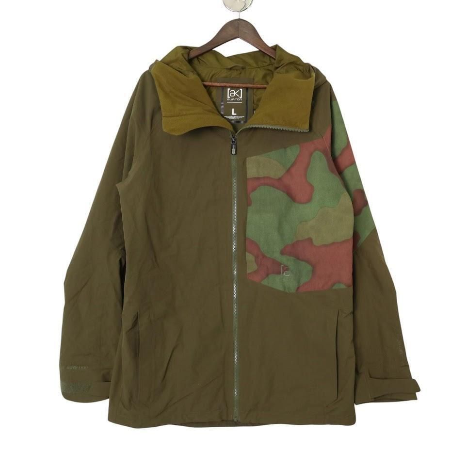AK Burton M 2L BOOM JK バートン ゴアテックス スノボウェア ジャケット ハードシェル 2レイヤー カモフラ 迷彩 カーキ系 L メンズ