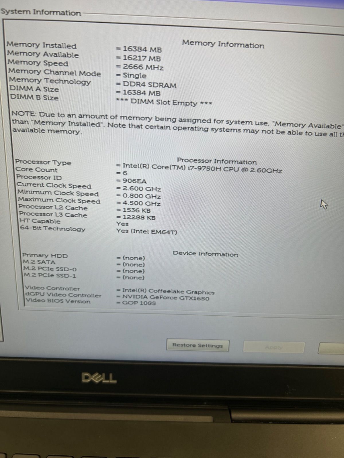 DELL Vostro 7590 i7-9750H 16GB ジャンク - メルカリ
