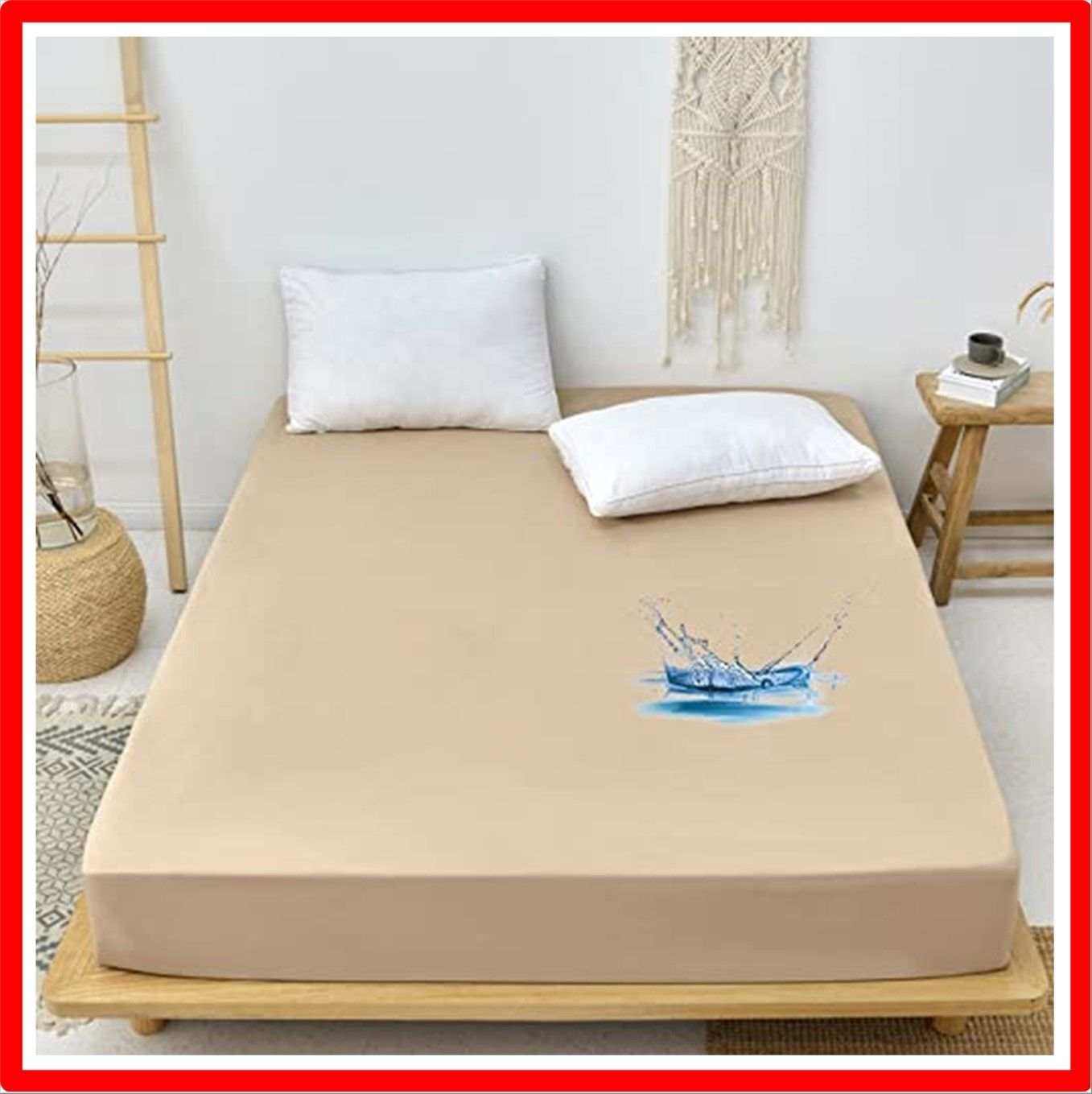 【匿名配送】ベージュ_160×200cm Mafudoxi 防水ボックスシーツ 防水シーツ ベッドシーツ ベッドカバー マットレスカバー 防水タイプ おねしょシ