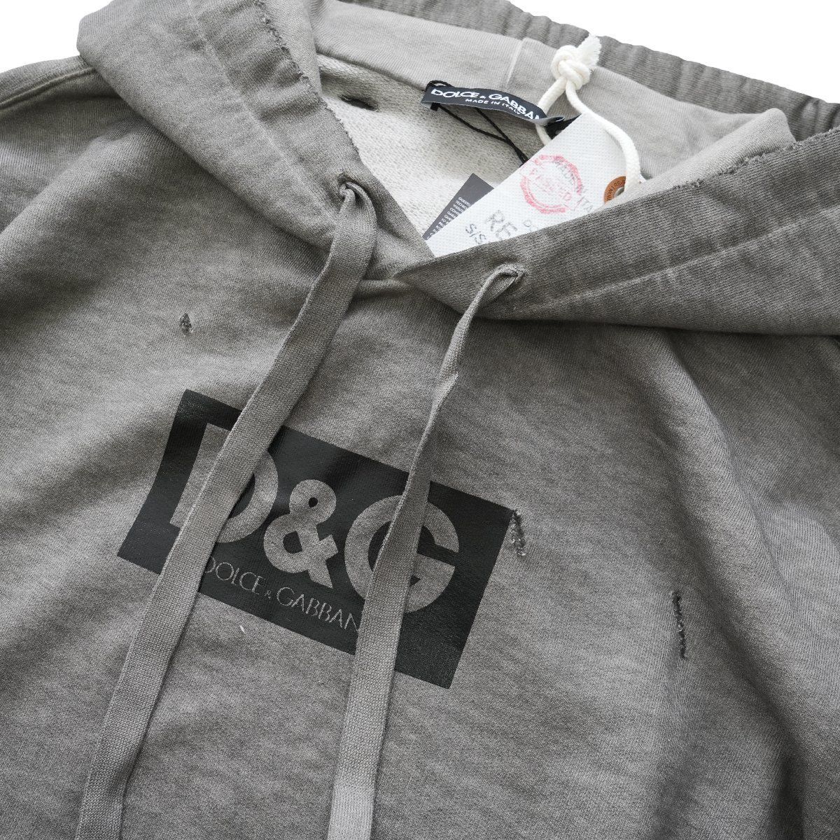 DOLCE&GABBANA D&G ロゴ クラッシュ 味出し スウェット パーカー ◇ DOLCE&GABBANA ◇ドルチェ＆ガッバーナ ◇D&G ロゴ