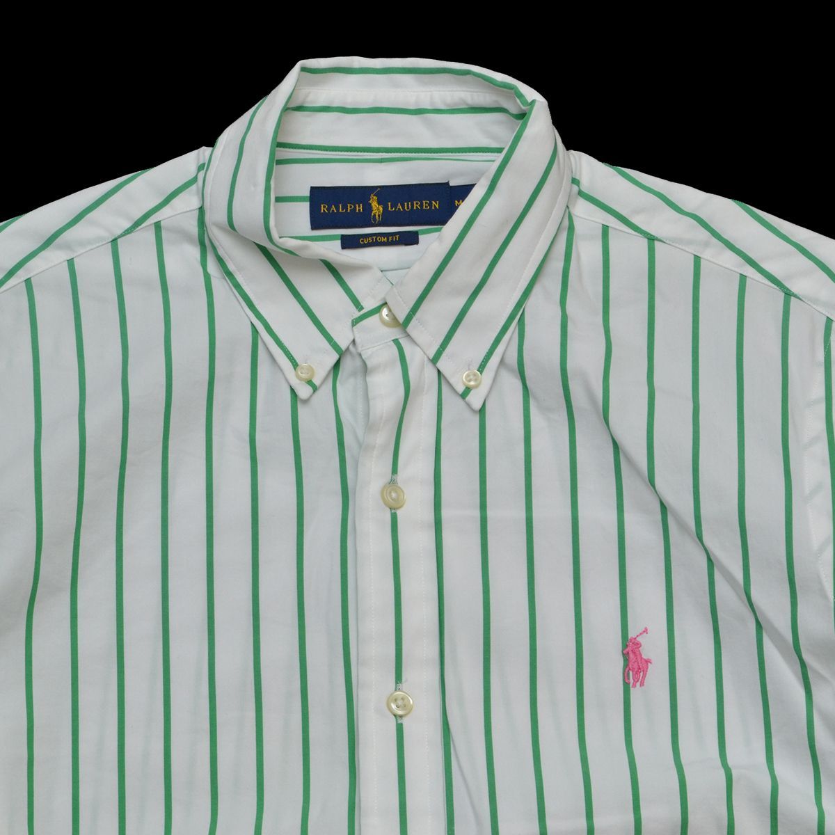 美品 ラルフローレン ストライプ柄ボタンダウンシャツ ポニー刺繍 ピンク POLO RALPH LAUREN（シャツ/ブラウス(長袖/七分)）のフリマ