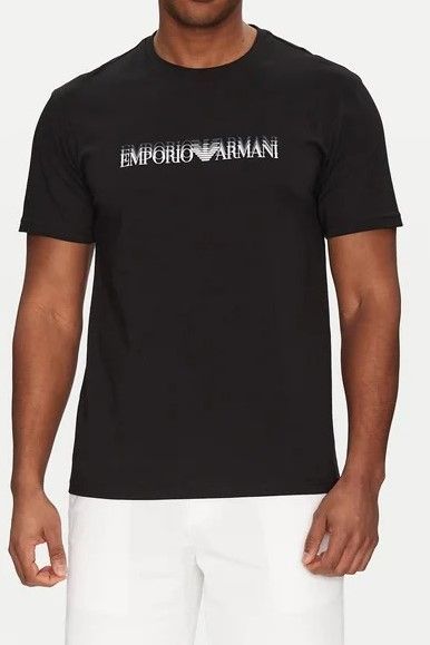 【国内発送】EMPORIO ARMANI 立体 ロゴ クルーネック Tシャツ 人気のブランドロゴ】EMPORIO ARMANI 立体 ロゴ クルーネック T
