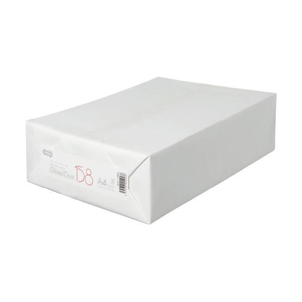 (まとめ) TANOSEE αエコグロスコート158A4 158g 1冊(500