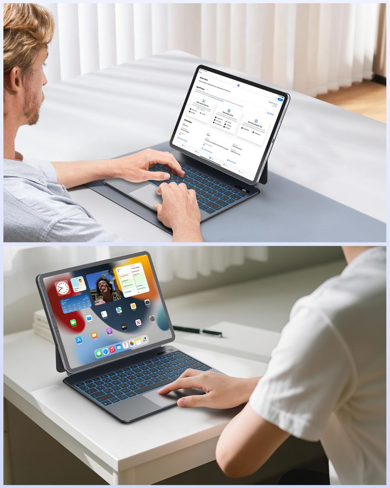 13inch対応磁気キーボードケース 金属パネル 軽量 Air6 M2 iPad iPad Pro 13inch M3 -2025 12.9inch第3 4 5 6世代通用 Air7 トラックパッド付きケース 高感度磁気吸着 2025 JIS配列 新型軽量