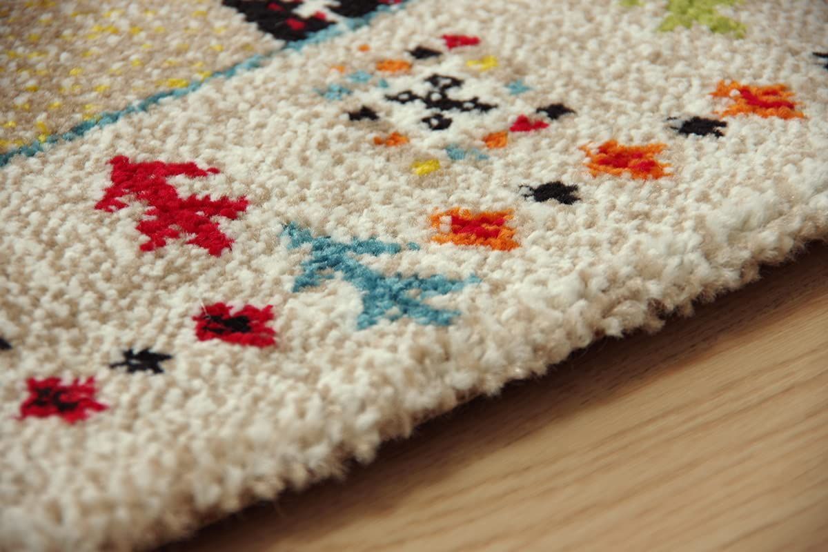 新着商品 カーペット トルコ製 ウィルトン織り ラグ イビサ ギャッペ調ラグ 約133×190cm アイボリー イケヒコ 抗菌防臭 消臭機能 へたりにくい 2348229 HOMU-JOURNEY_COM