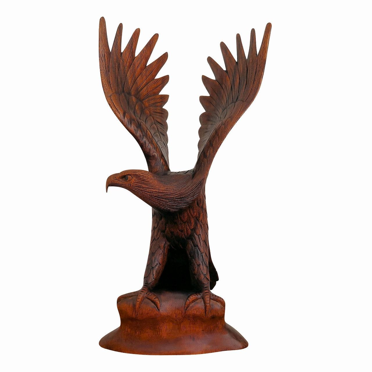 翼を広げた鷹 一刀彫 置物 翼を広げた鷹 一刀彫 置物 笹野一刀彫 鷹山_