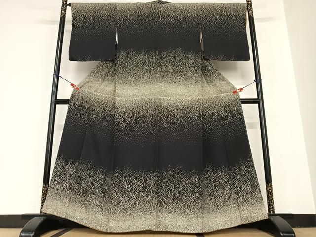 平和屋着物●訪問着　霞文　黒地　ますいわ屋扱い　正絹　逸品　AABB6384zg 平和屋着物○訪問着 霞文 黒地 ますいわ屋扱い 正絹 逸品 AABB6384zg