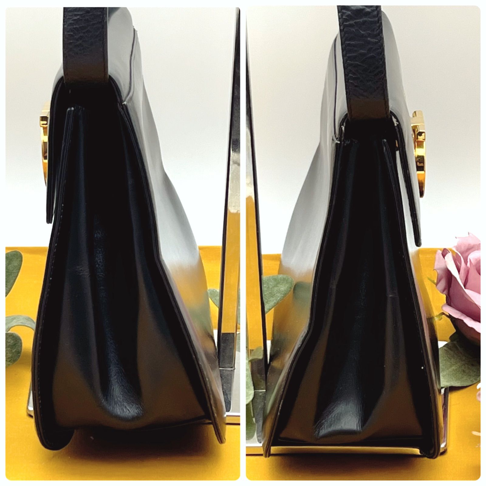 極美品　フェラガモ ガンチーニ ショルダーバッグ　クラッチバッグ　2way 黒 極美品 フェラガモ ガンチーニ ショルダーバッグ クラッチバッグ 2way 黒