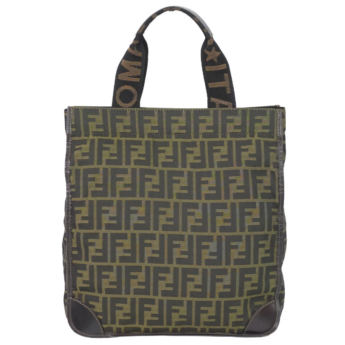 FENDI ズッカ トートバッグ ハンドバッグ ナイロン ブラウン 26555  